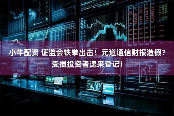 小牛配资 证监会铁拳出击!元道通信财报造假?受损投资者速来登记!